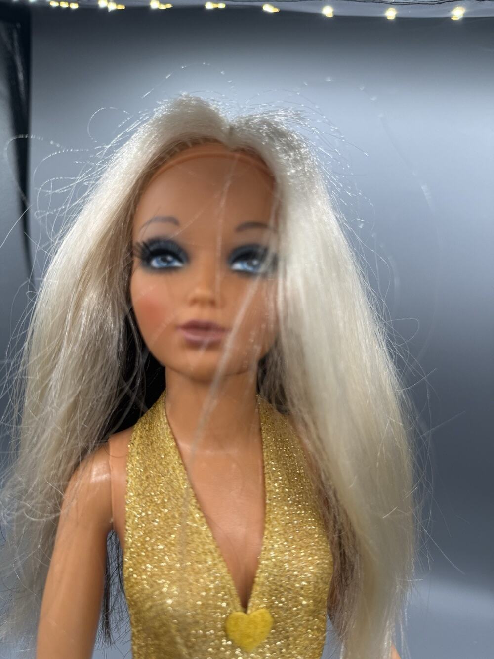 Vintage Ideal Tiffany Taylor Doll Rotating Hair Blonde Brunette Gold Swimsuit